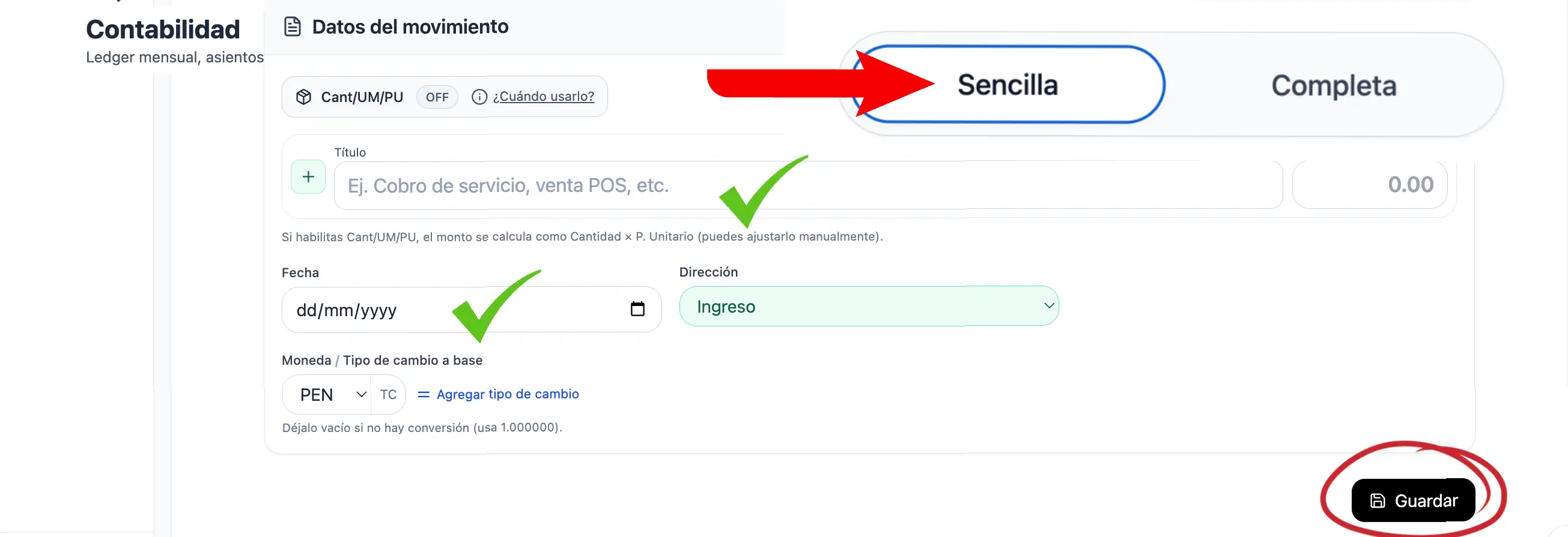 Formulario sencillo Cubicornio