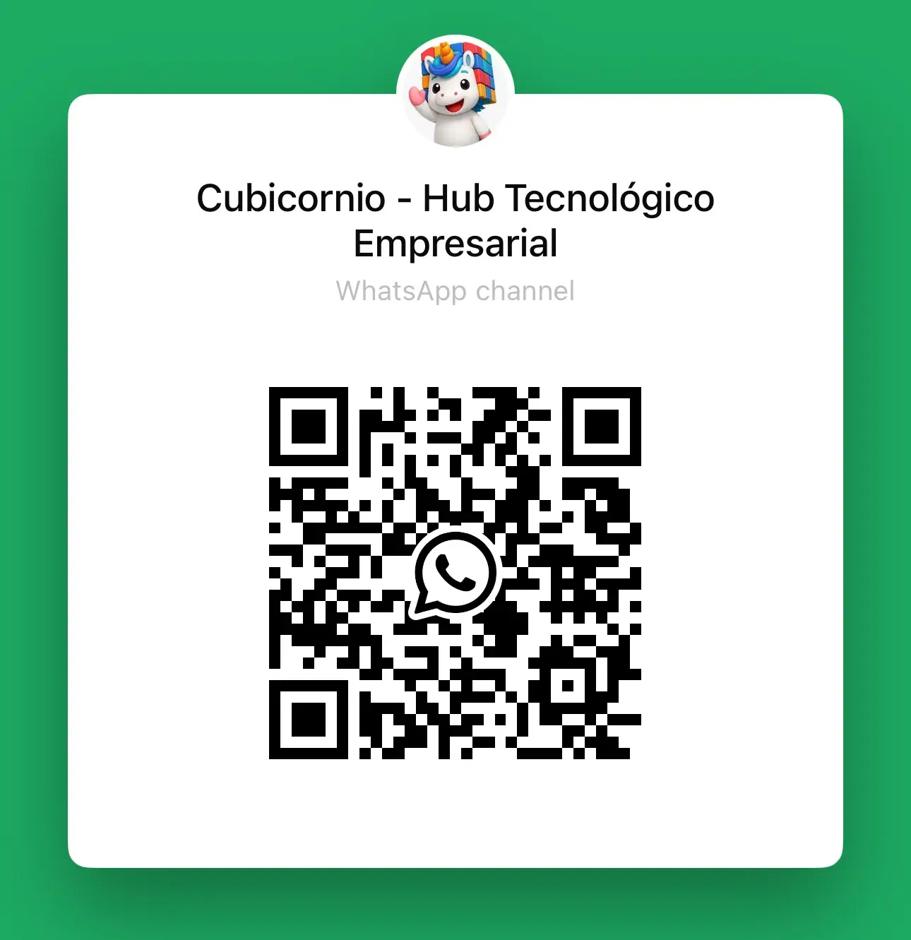 QR para unirse al canal de WhatsApp de Cubicornio